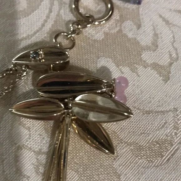 Large Christian Dior Crystal Pink & Black Stone Pendant - Picture 5 of 12